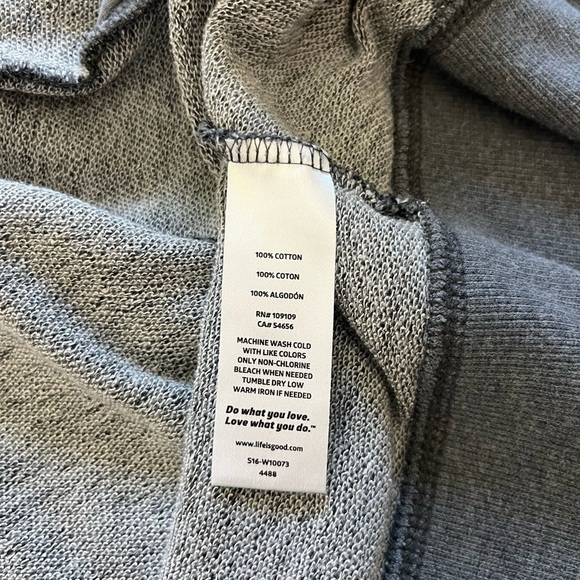 Life is good Love Hooded Full Zip Sweatshirt Gray Size Medium - Picture 4 of 6